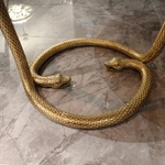 Leopard Jacquard L-Shape Sofa Set with Button Tufting Craftsmanship, Snake-Head Armrests & Braided Stainless Steel Legs